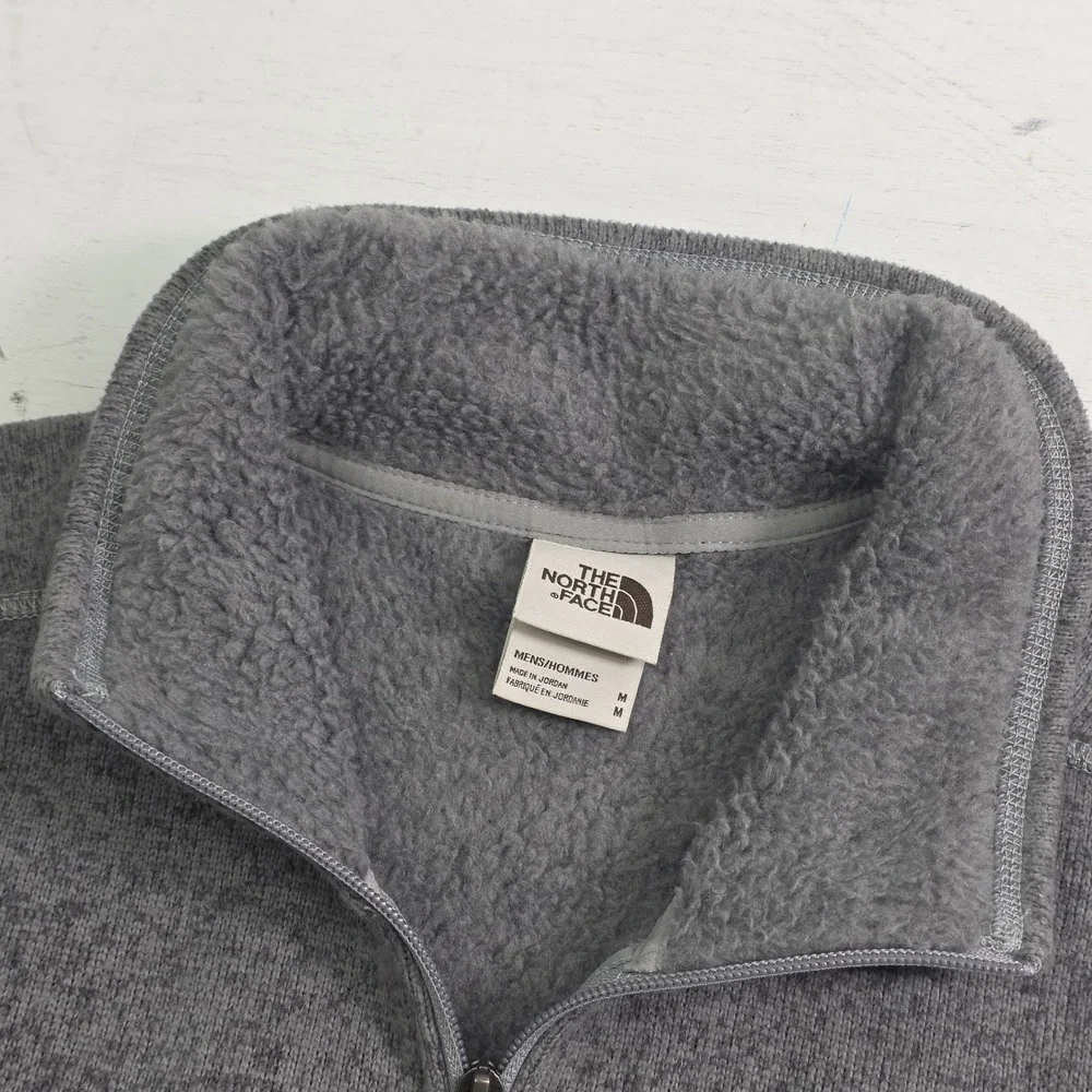 The North Face Gordon Lyons Vest Gray Full Zip Fleece Lined Jacket Mens Sz M EUC
